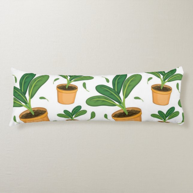 Plant pattern body pillow (Front)