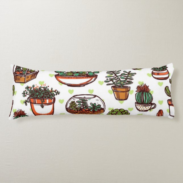 Plant pattern body pillow (Front)