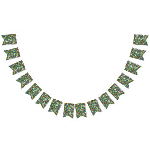 Plant pattern bunting flags