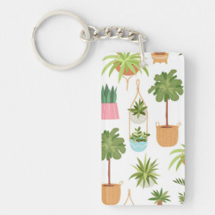 Plant pattern keychain