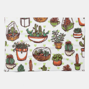 Plant pattern kitchen towel