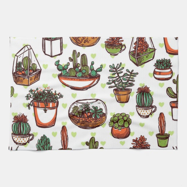 Plant pattern kitchen towel (Horizontal)