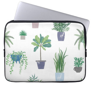 Plant pattern laptop sleeve