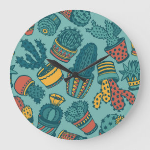 Plant pattern large clock