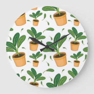 Plant pattern large clock
