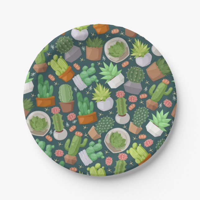 Plant pattern paper plate (Front)