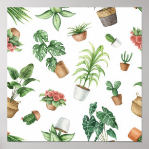 Plant pattern poster