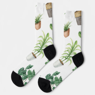 Plant pattern socks