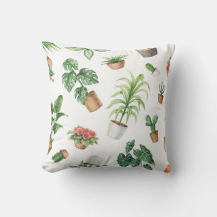 Plant pattern throw pillow