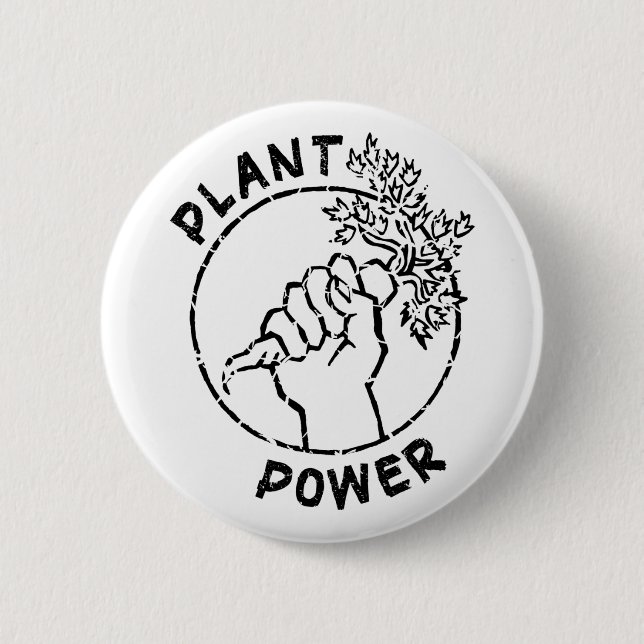 Plant Power 2 Inch Round Button (Front)