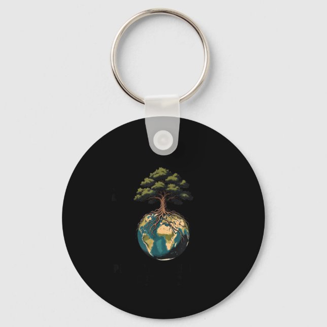 Plant power future sustainability earth day nature keychain (Front)