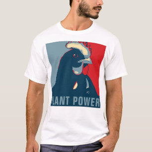 Plant Power Red White Blue Pop Art Chicken Tshirt