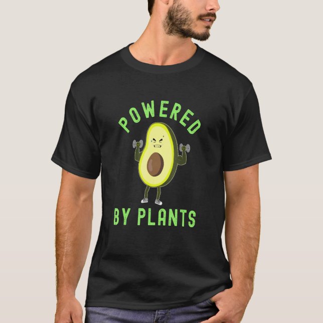 Plant Powered Avocado Vegan Workout T-Shirt (Front)