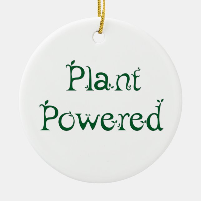 Plant Powered Ceramic Ornament (Front)