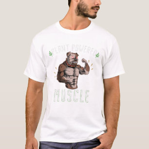 Plant Powered Muscles English Bulldog Dog Powerlif T-Shirt