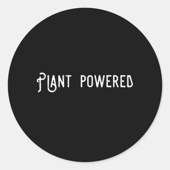 Plant Powered Vegan Animal Welfare Classic Round Sticker (Front)