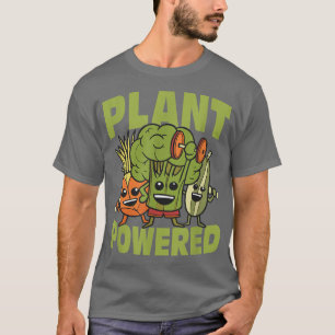 Plant Powered Veggie Funny Veganism T-Shirt