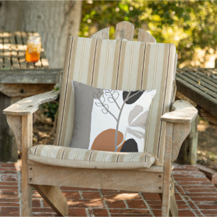 Plant rising minimalist art outdoor pillow