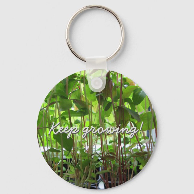 Plant Seedlings Keep Growing Keychain (Front)