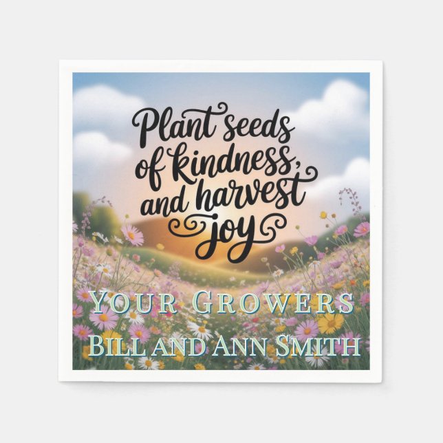 Plant Seeds of Kindness Customizable  Napkin (Front)