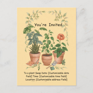Plant Swap Invitation Earth Day Event Card