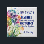Plant the Seed of Knowledge Button, Dandelion  2 Inch Square Button<br><div class="desc">Celebrate growth, learning, and inspiration with this “Plant the Seed of Knowledge” dandelion quote button 🌱🌼 A small but thoughtful gift, this pin is perfect for teachers, mentors, or anyone who inspires others. Featuring a delicate dandelion illustration and a meaningful quote, it’s a daily reminder that a little encouragement can...</div>