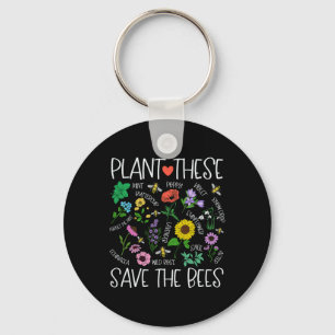Plant These Save Bees Wildflower Earth Day Support Keychain