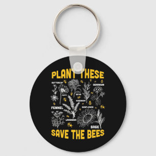 Plant These Save The Bees Keychain