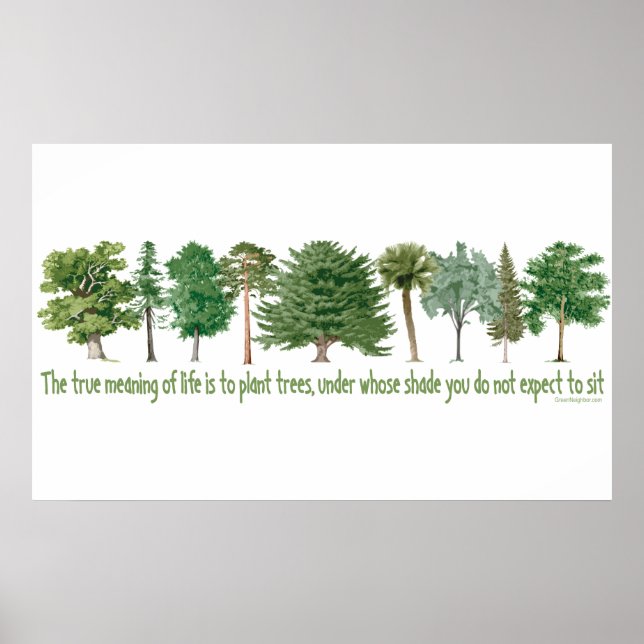 Plant Trees - Tree Lover, Hugger Poster (Front)