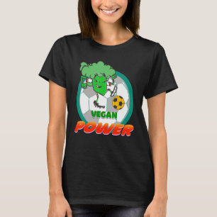 Plant Vegetarian Soccer Broccoli Vegan Power Footb T-Shirt
