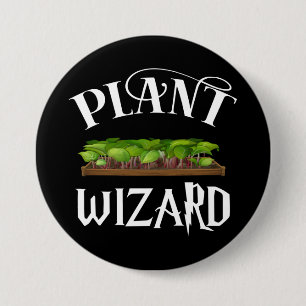 Plant Wizard Funny Gardener 3 Inch Round Button