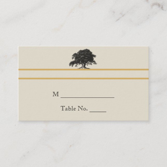Plantation de chêne dans Gold Mariage Cartes de pl (Devant)