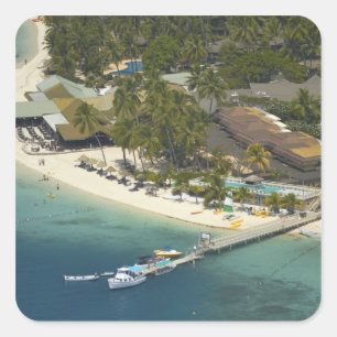 Plantation Island Resort, Malolo Lailai Island Square Sticker
