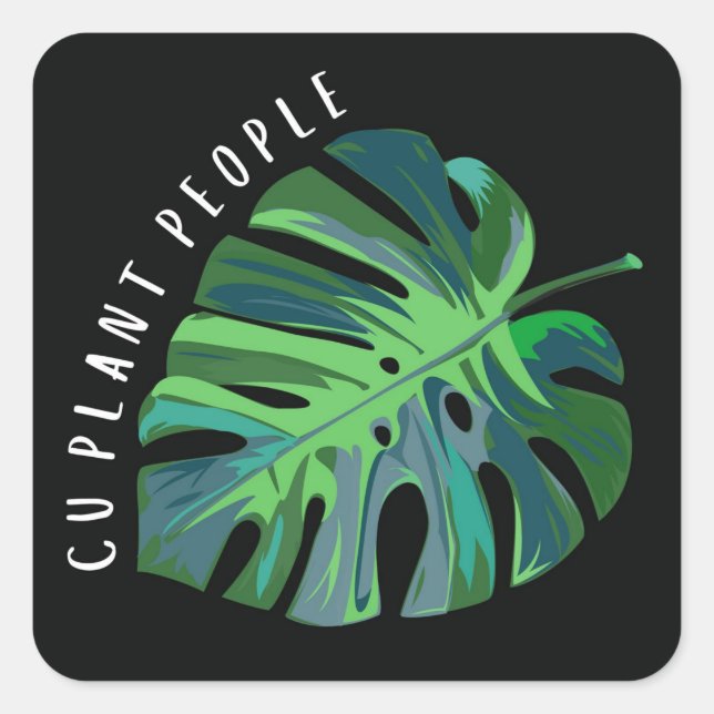 Plante CU carré des gens autocollants (Devant)