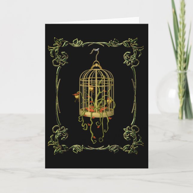 Plante de cloche Jingle dans une carte Art nouveau (Devant)