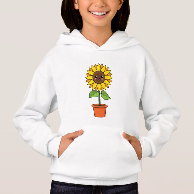 Plante de tournesol Kawaii dans un pot (Devant)