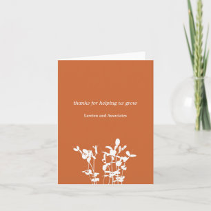 Plante en croissance brûlé orange carte de remerci