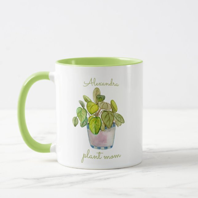 Plante Maman Aquarelle Pointe Ménophile Mug (Gauche)