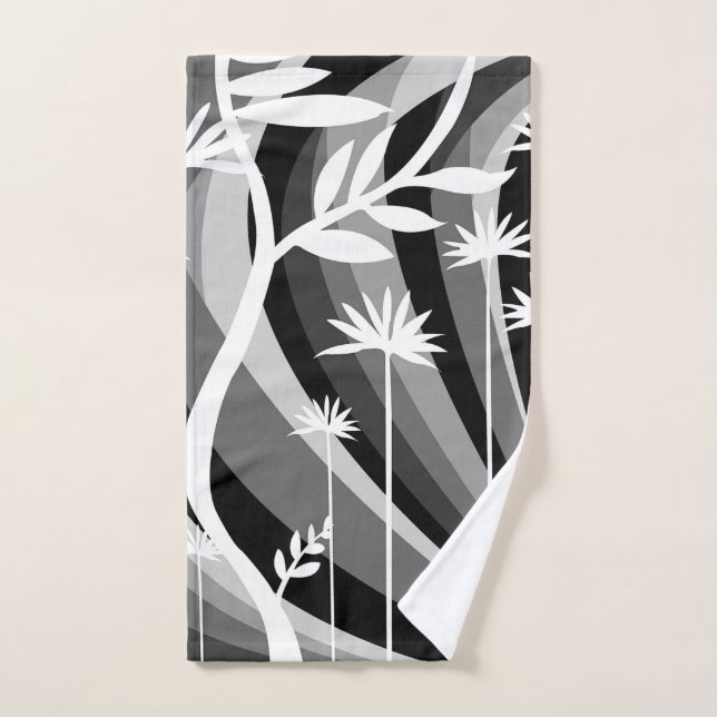 Plante noir et blanc (Serviette à main)