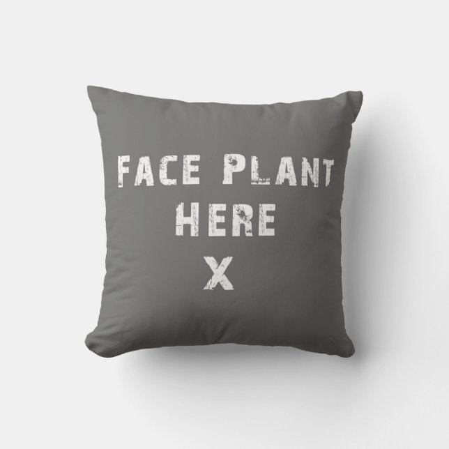 Plante Visage ici Coussin gris (Recto)