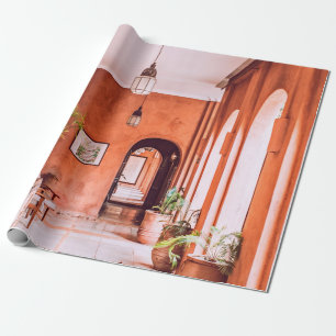 PLANTERS WITH PLANT NEAR AREA RUG INSIDE ROOM WRAPPING PAPER