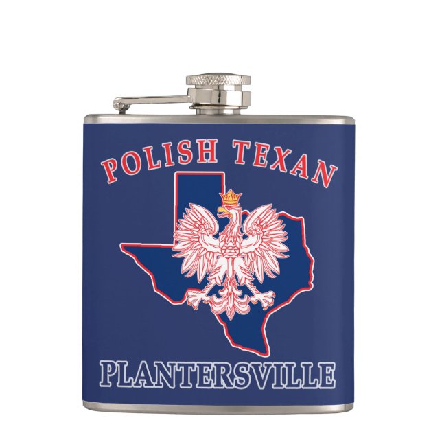 Plantersville Polish Texan Hip Flask (Front)