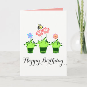 plantes de fleurs "Joyeux anniversaire" avec carte