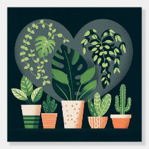 Plantes en pot en forme de cœur Merci