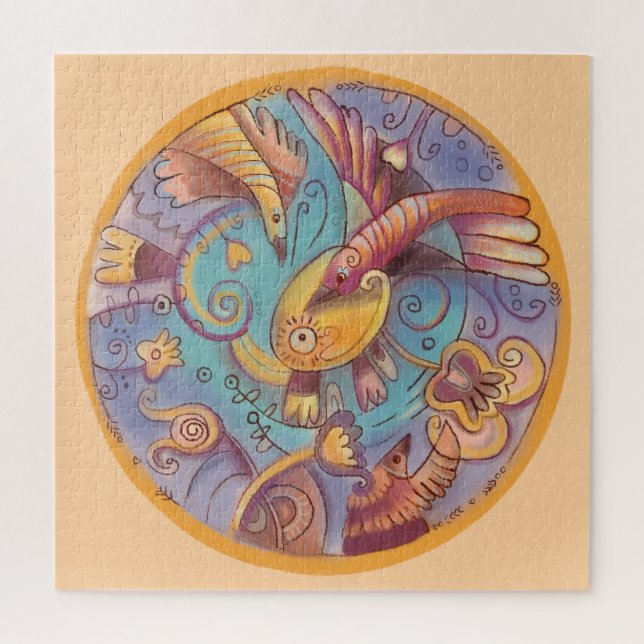 plantes et oiseaux Puzzle (Vertical)