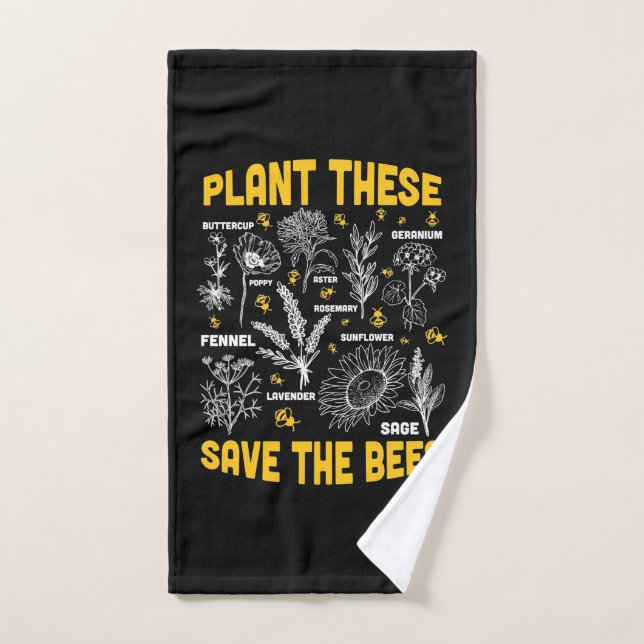 Plantes Qui Sauvent Les Abeilles (Serviette à main)