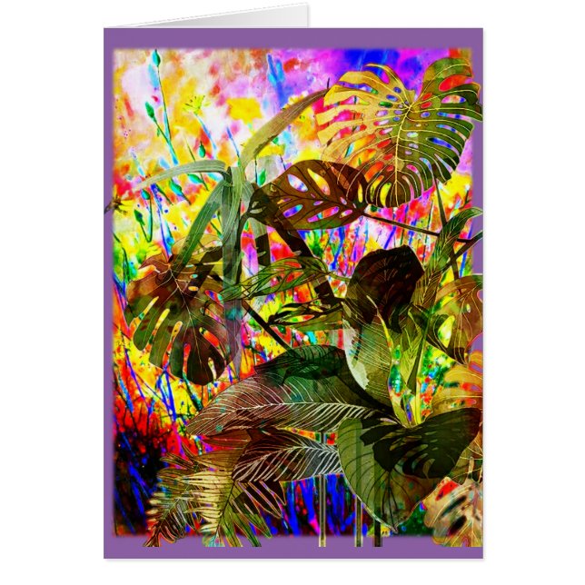 Plantes tropicales et fleurs (Devant)