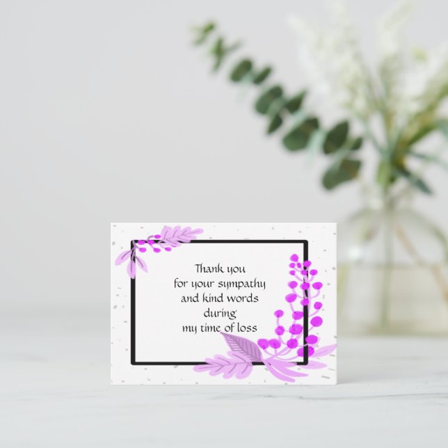 Plantes Violets Sur Carte de remerciements Cadre N (Debout devant)
