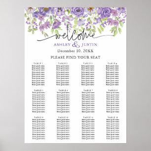 Plantes violettes stylisées florales Tableau de si