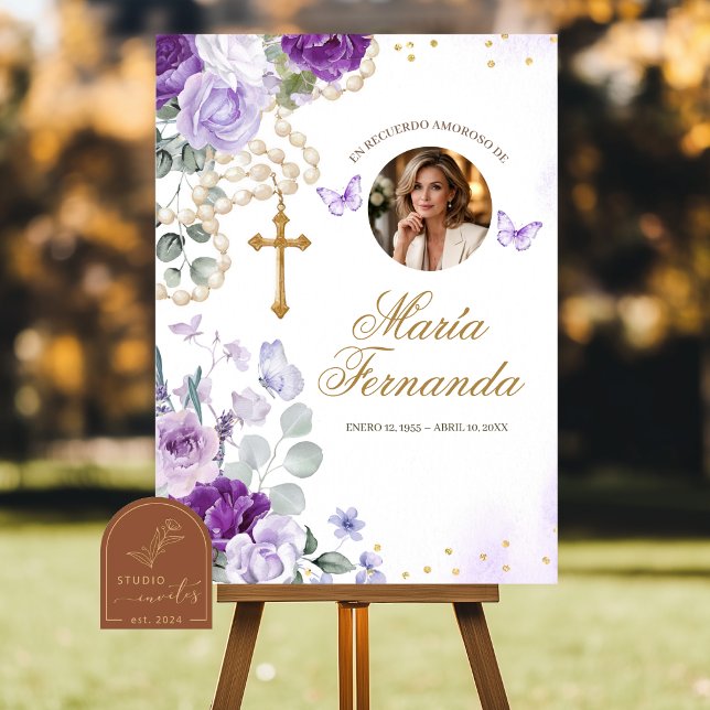 Plantilla para Programa Funerario Floral Morado Program (Creator Uploaded)